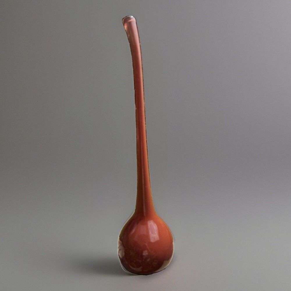 VTG 1960s MCM Oxblood Minimalist Swung Glass Vase 21”h MCM Art Glass RARE!